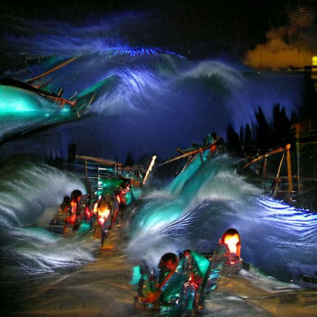 Lagoon Tidal Wave Ride At Night