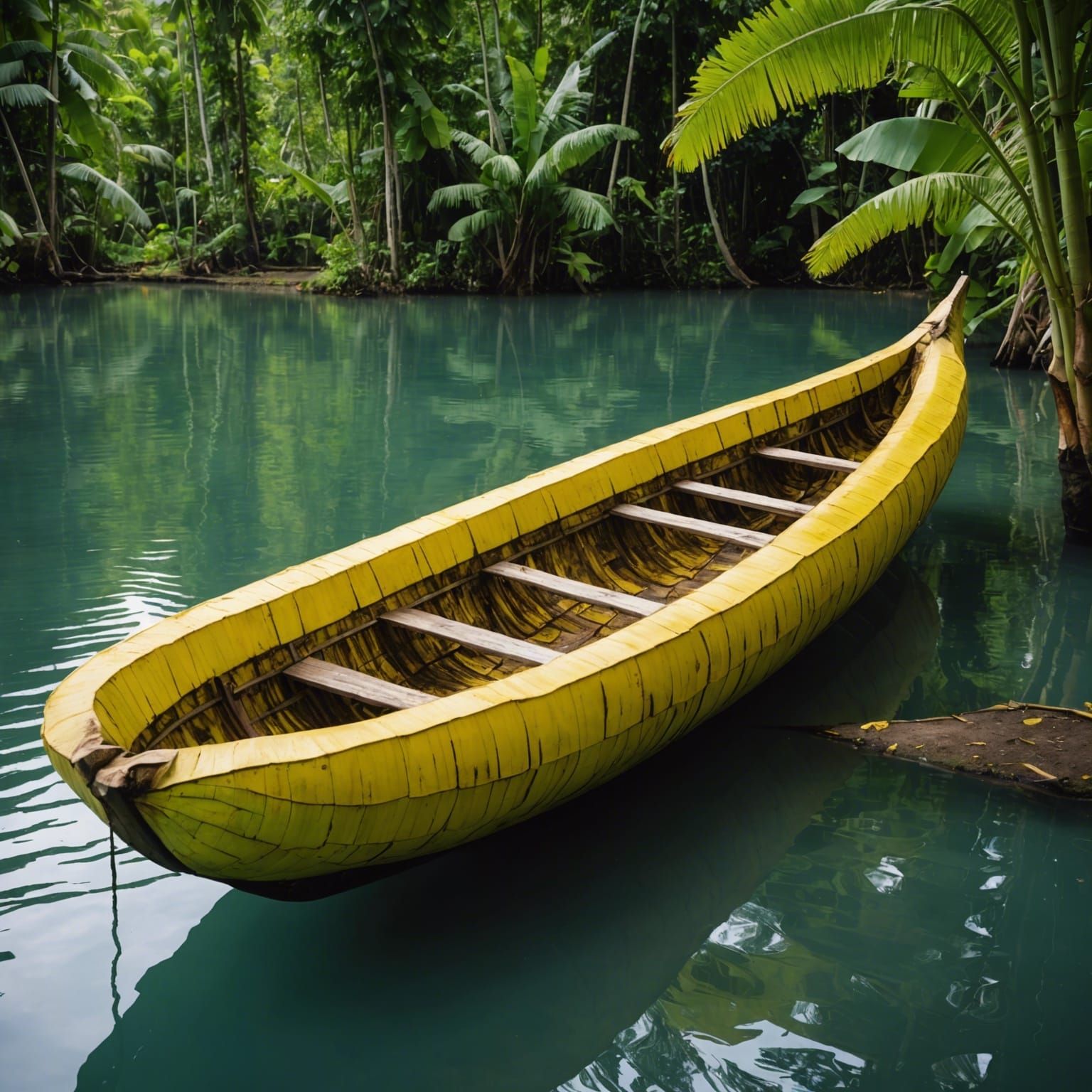 Boat made from a giant banana skin   by @Richard Ashford