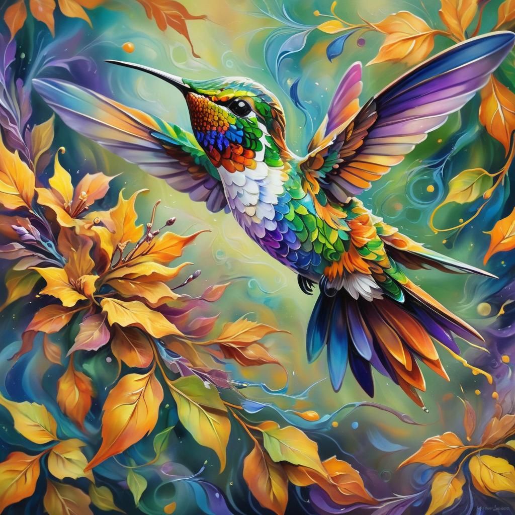 a vibrant and dreamy airbrush painting that blends the style...