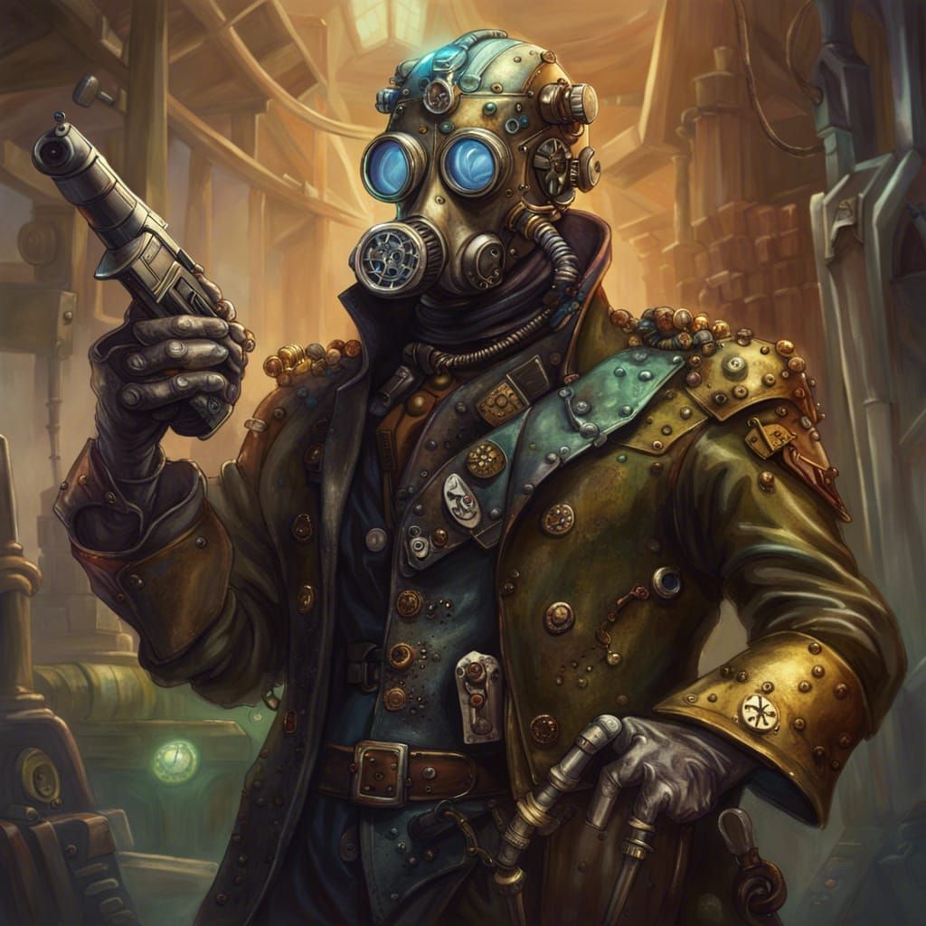 Steampunk, Robot, Artificer, dungeons and dragons, male, inv...
