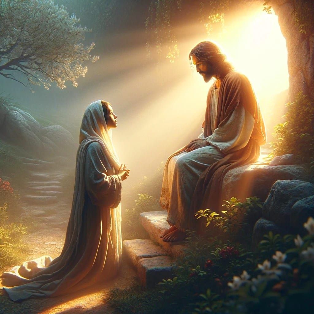 Jesus & Mary Magdalene on Easter Sunday after His resurrection