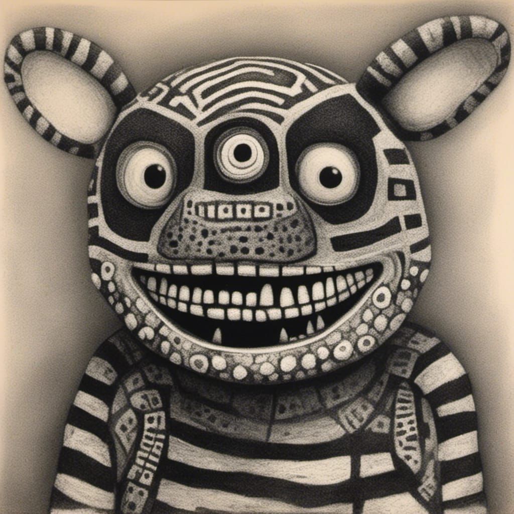  <lora:Dubuffet Dolls:1.0> Charcoal monster 