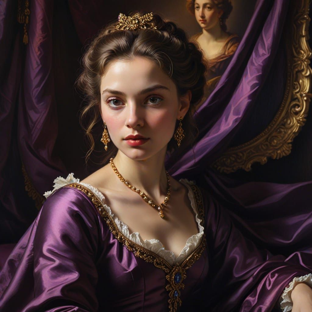 Purple portrait of a beautiful woman   by @Tilted25