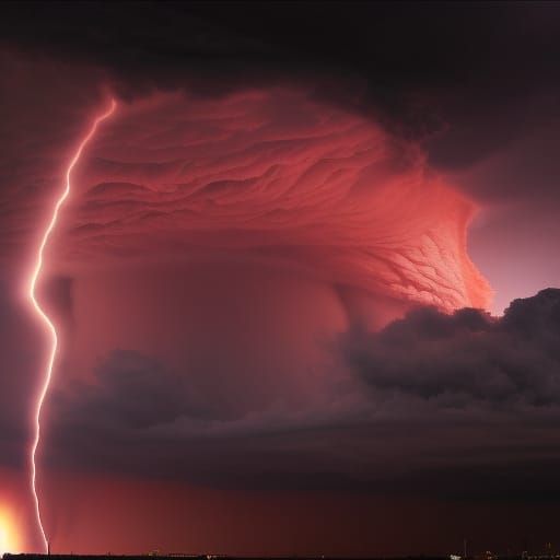Large tornado at sunset