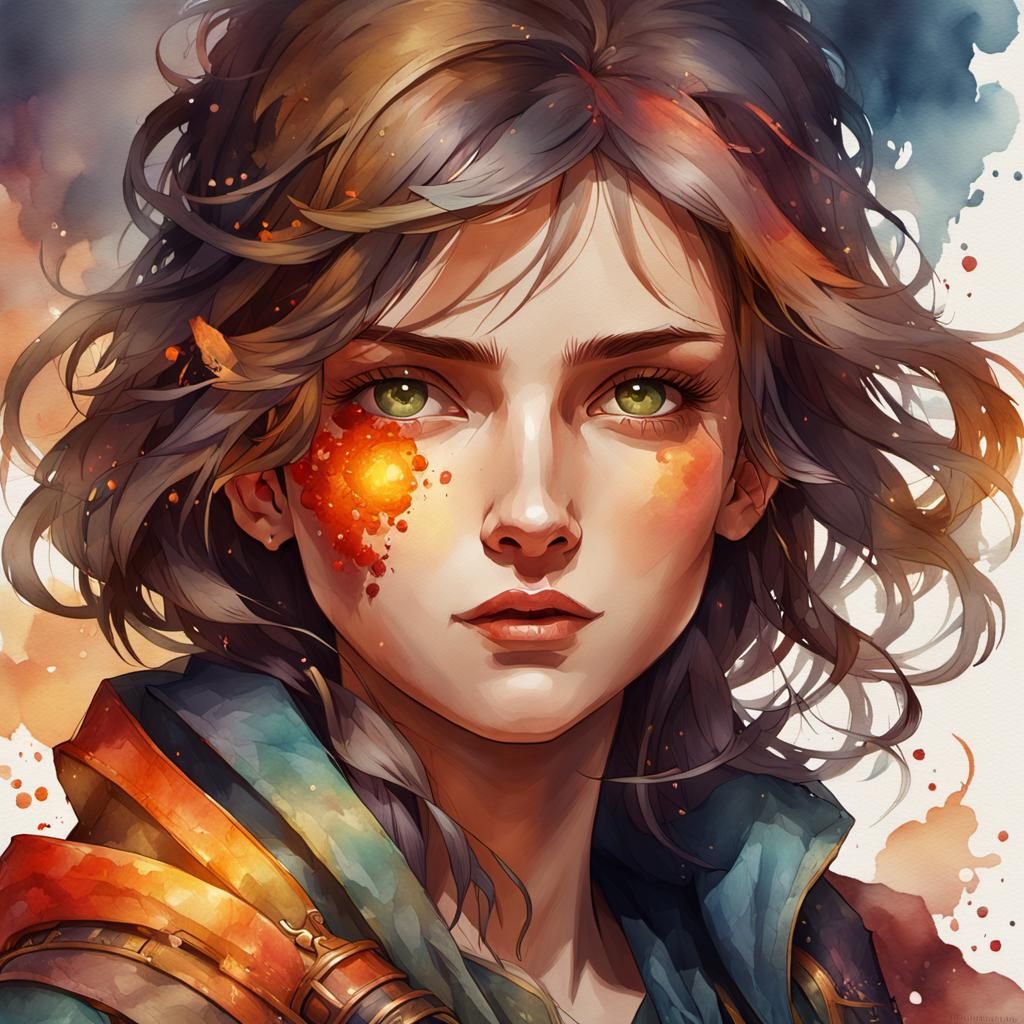 Adventurism in a beautiful style, painted using watercolor t...