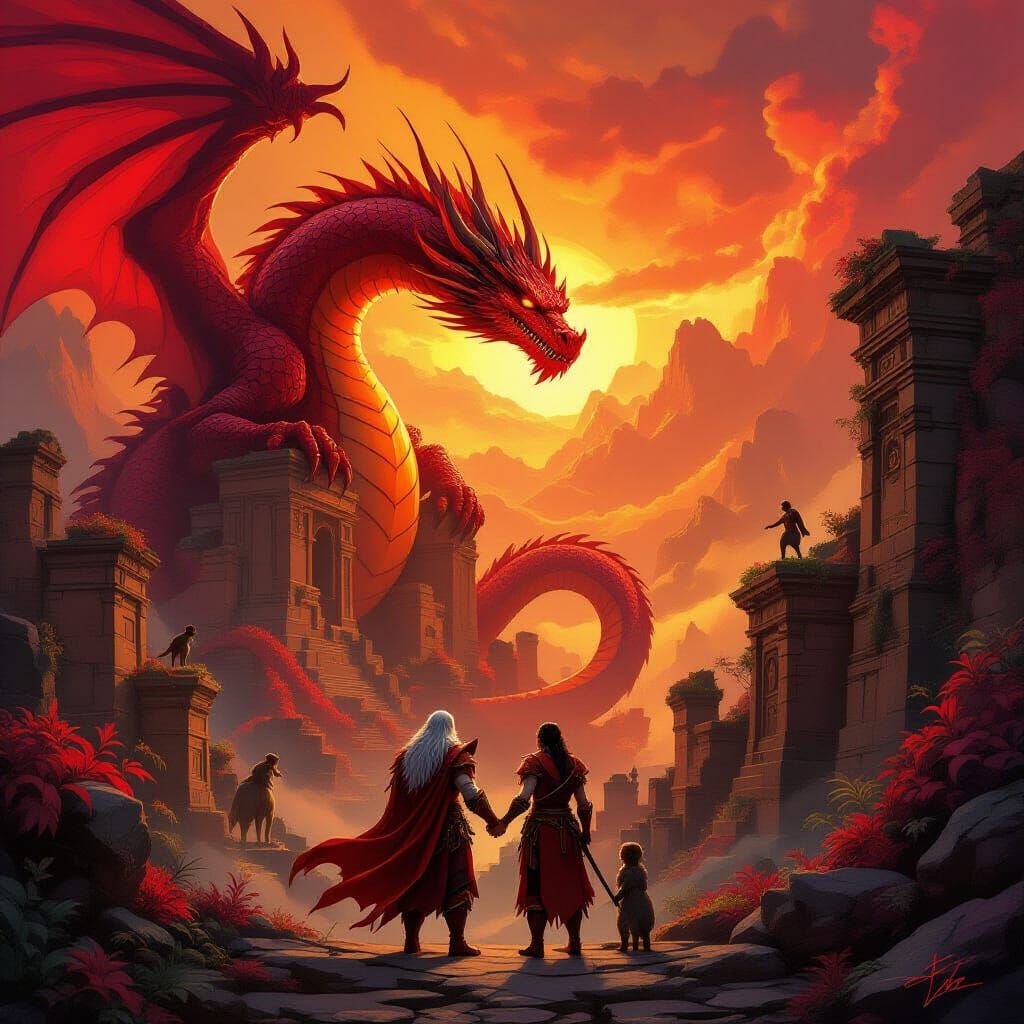 Crimson World: Humans, Animals, and Plants Converge