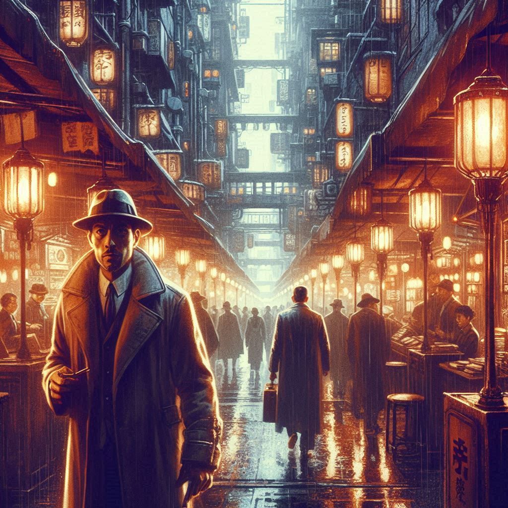 Industrial chinatown evening foodmarket