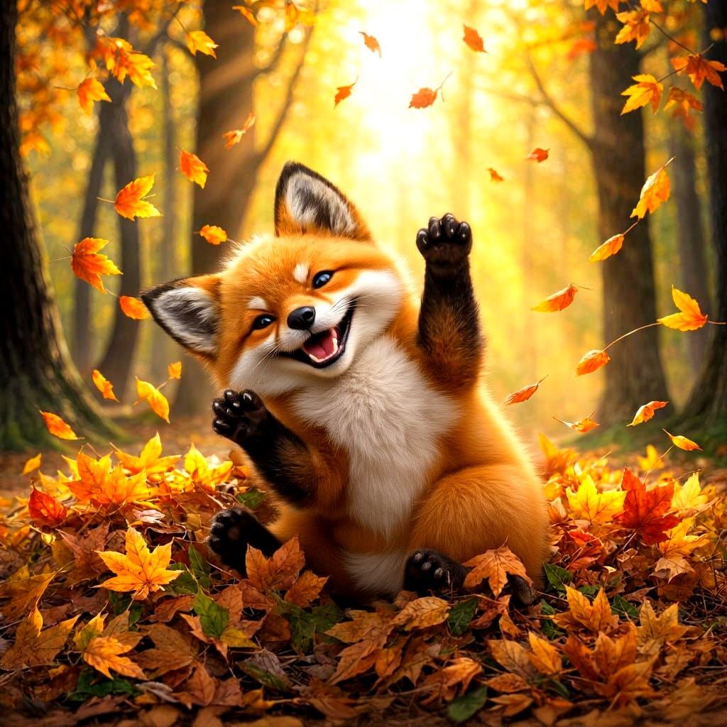 Fall fun for Foxy  by @Lilsilverfish