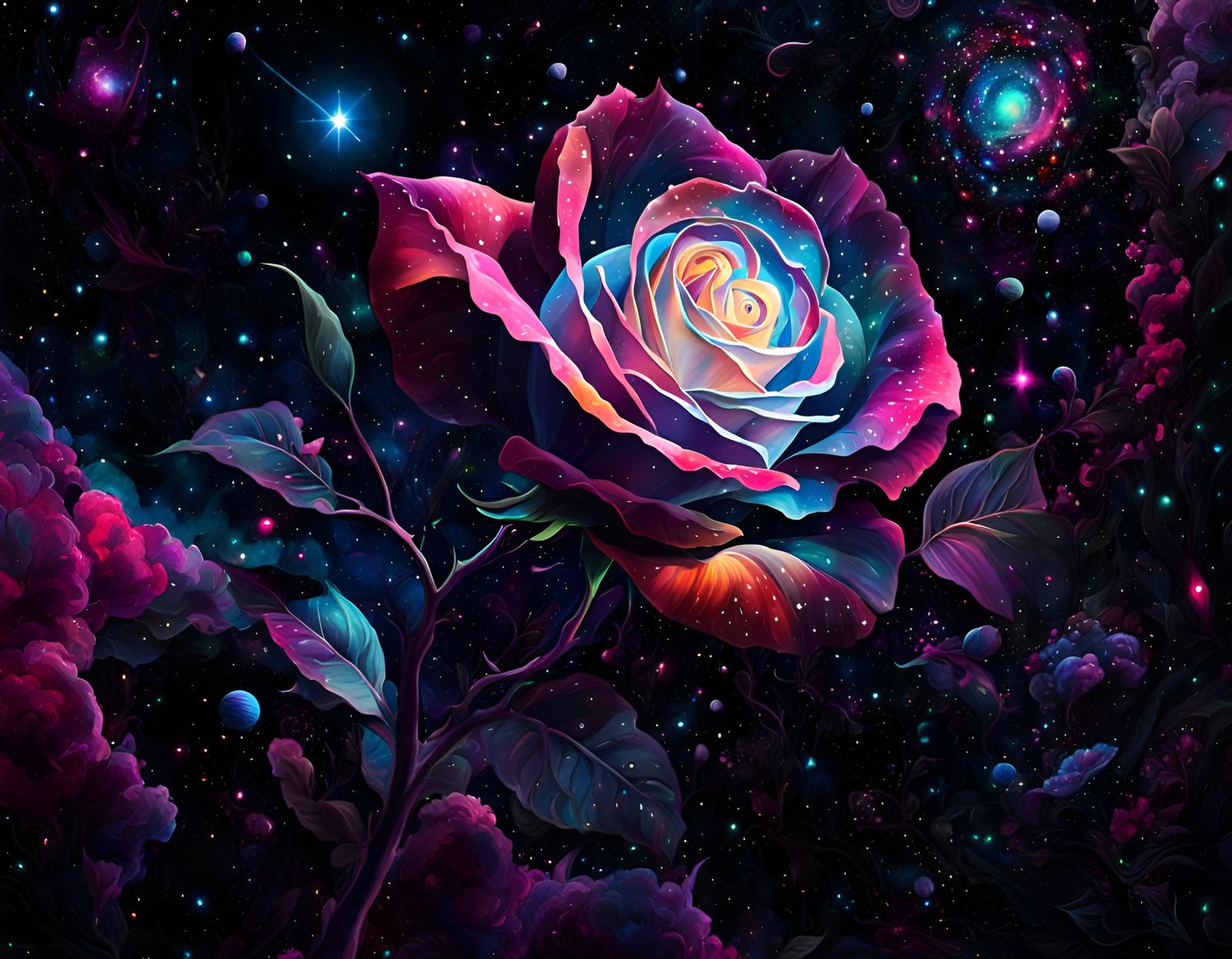 Floral galaxy - AI Generated Artwork - NightCafe Creator