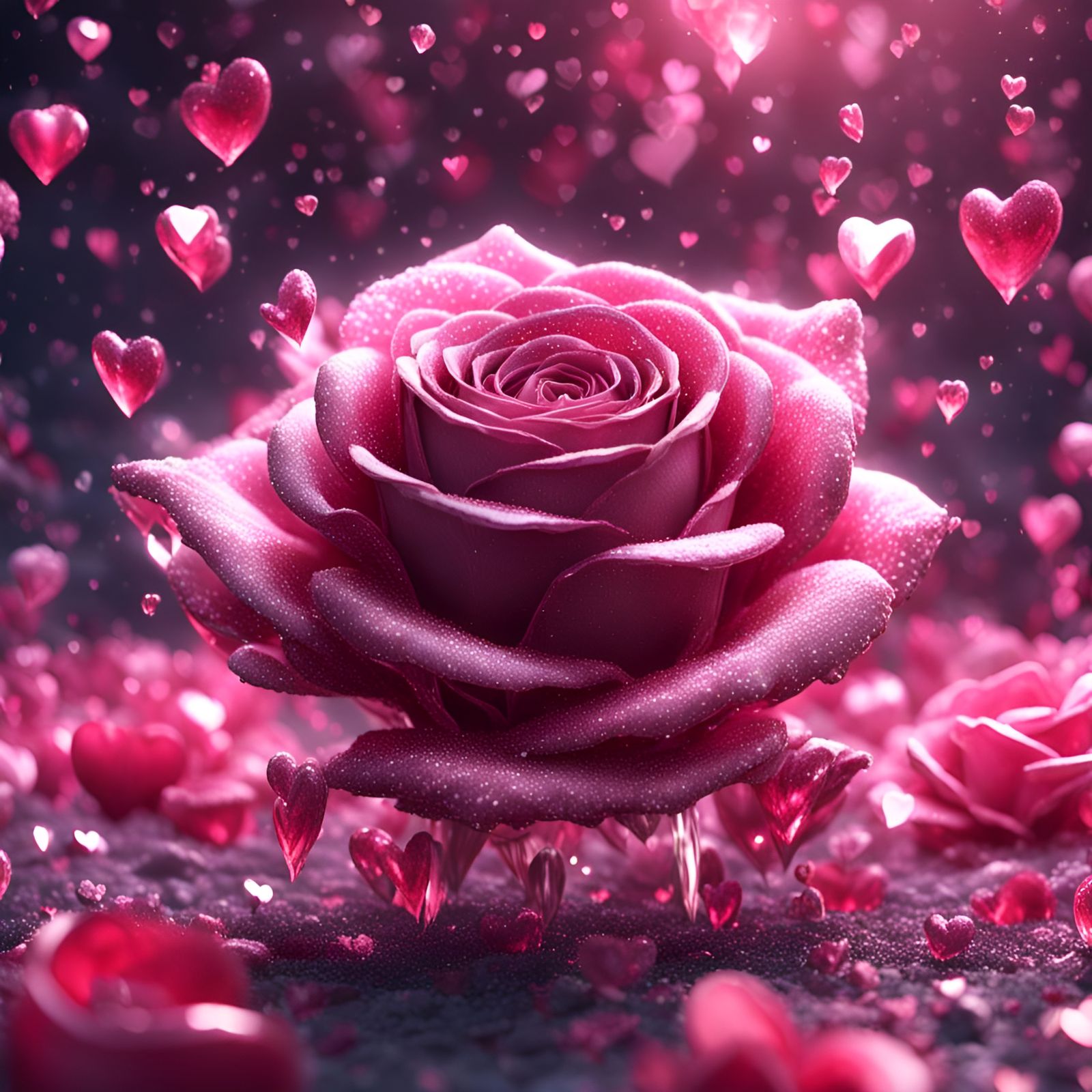 Hearts and rose