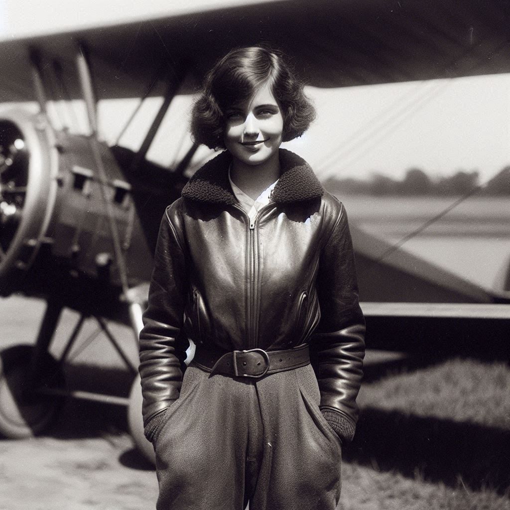 Aviatrix and Biplane