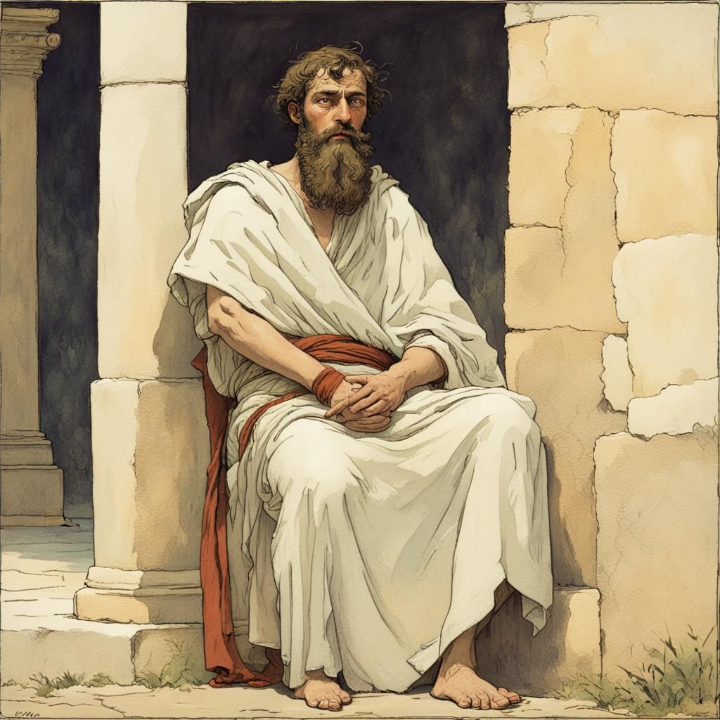 a bearded man in a Roman toga, Palestine, first century