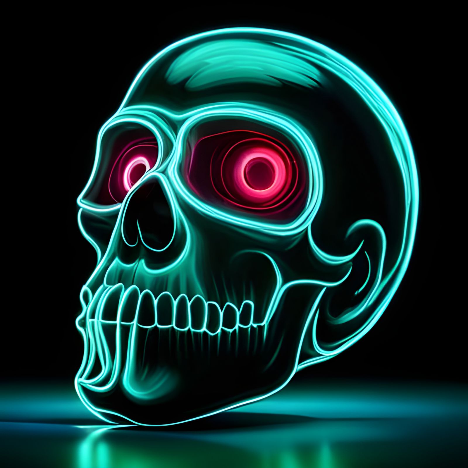 perfect emerald glass  skull  ,bloody ruby eye,emerald glowing neon eye, magenta, uhd,perfect detail ,fine textures,ultr...