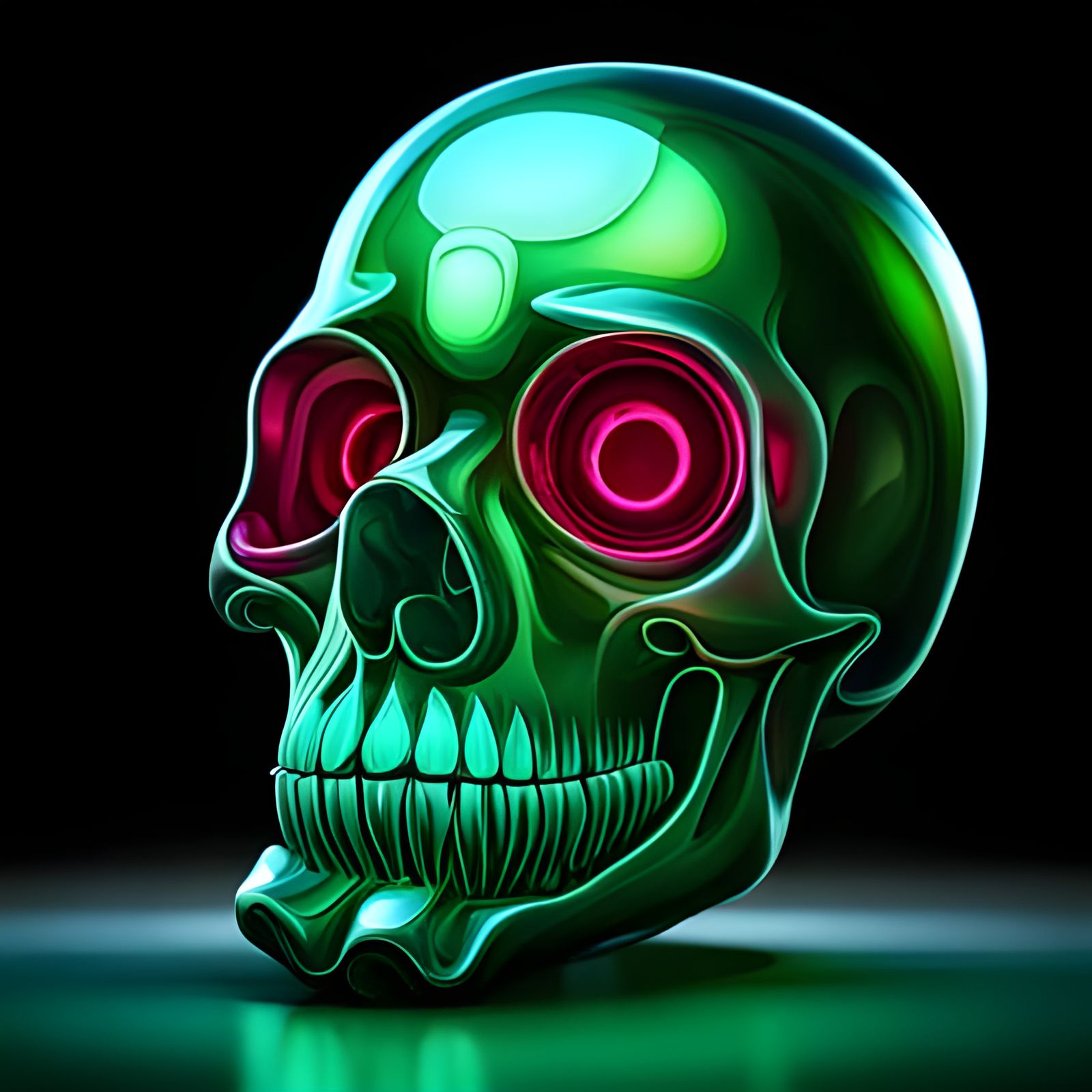 perfect emerald glass  skull  ,bloody ruby eye,emerald glowi...