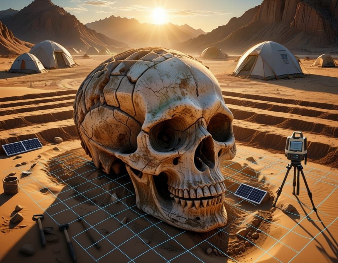 Giant Skull | Archeology (Atomix XL v4 Lightning - Qwen Image Edit Plus - Clarity Upscale 20%)
