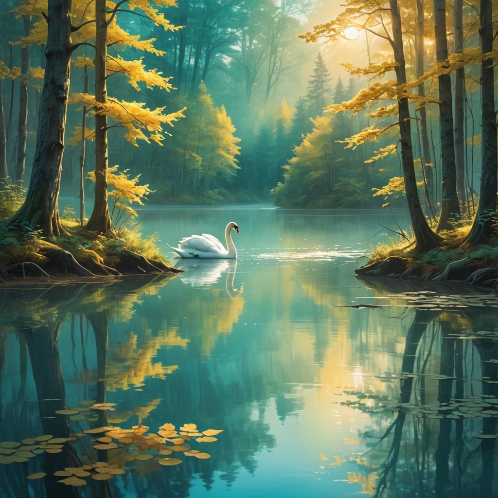 Autumn lake  by @Fungidelight