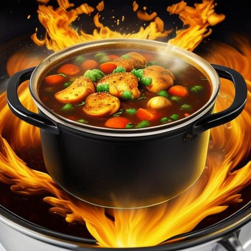 Chicken Stew on Friday Night: Vibrant Digital Art