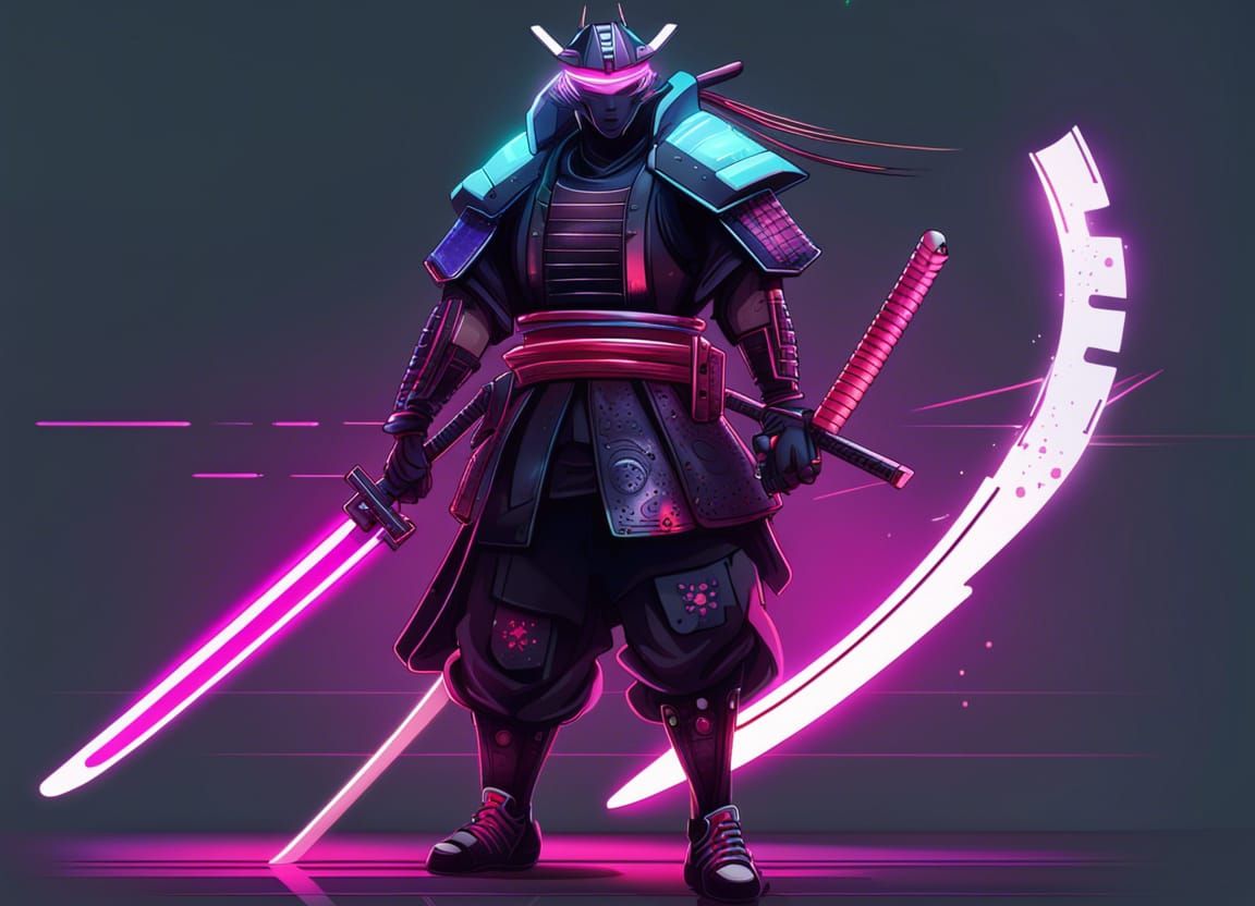 Premium AI Image  anime samurai cyberpunk