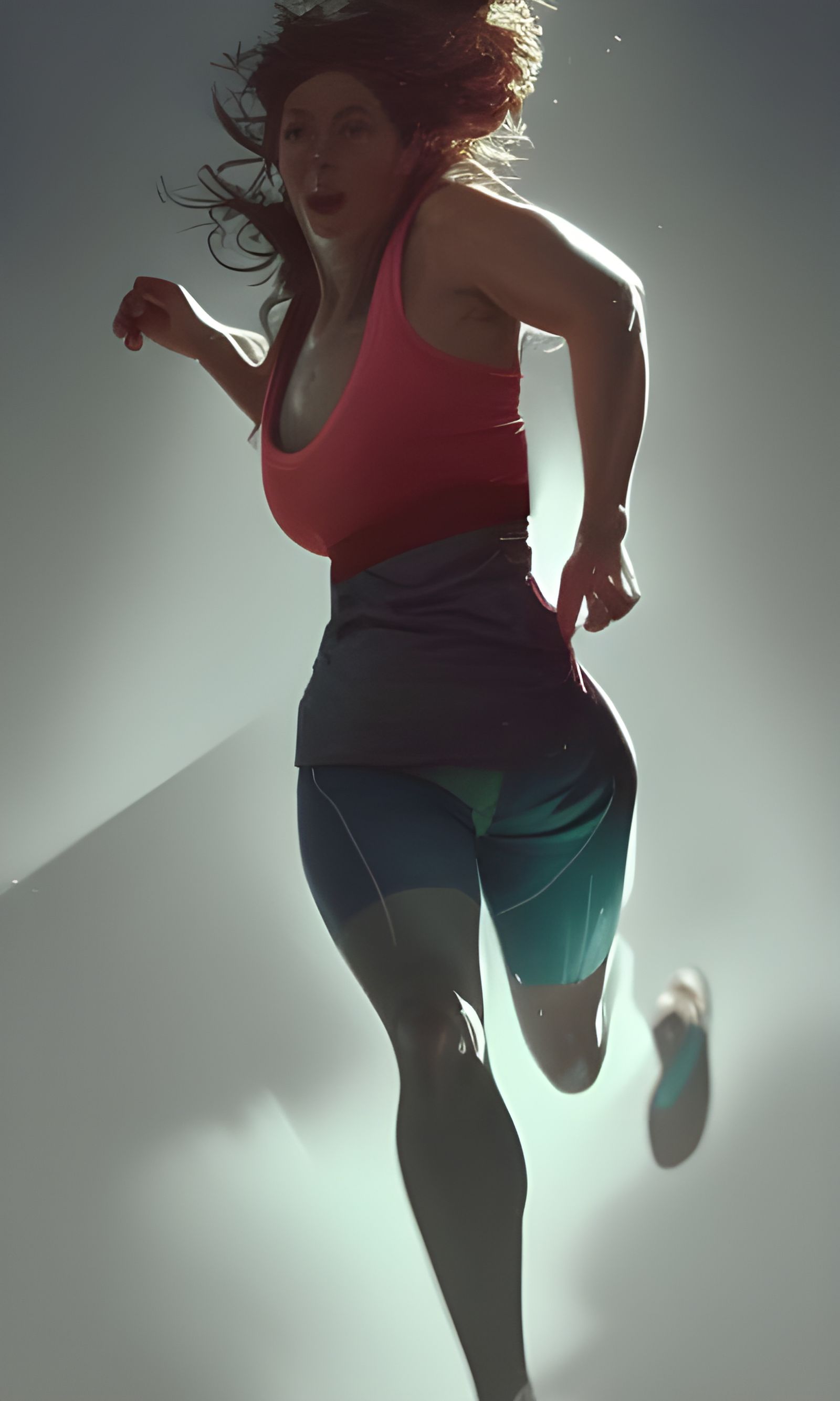 Full body athlete running