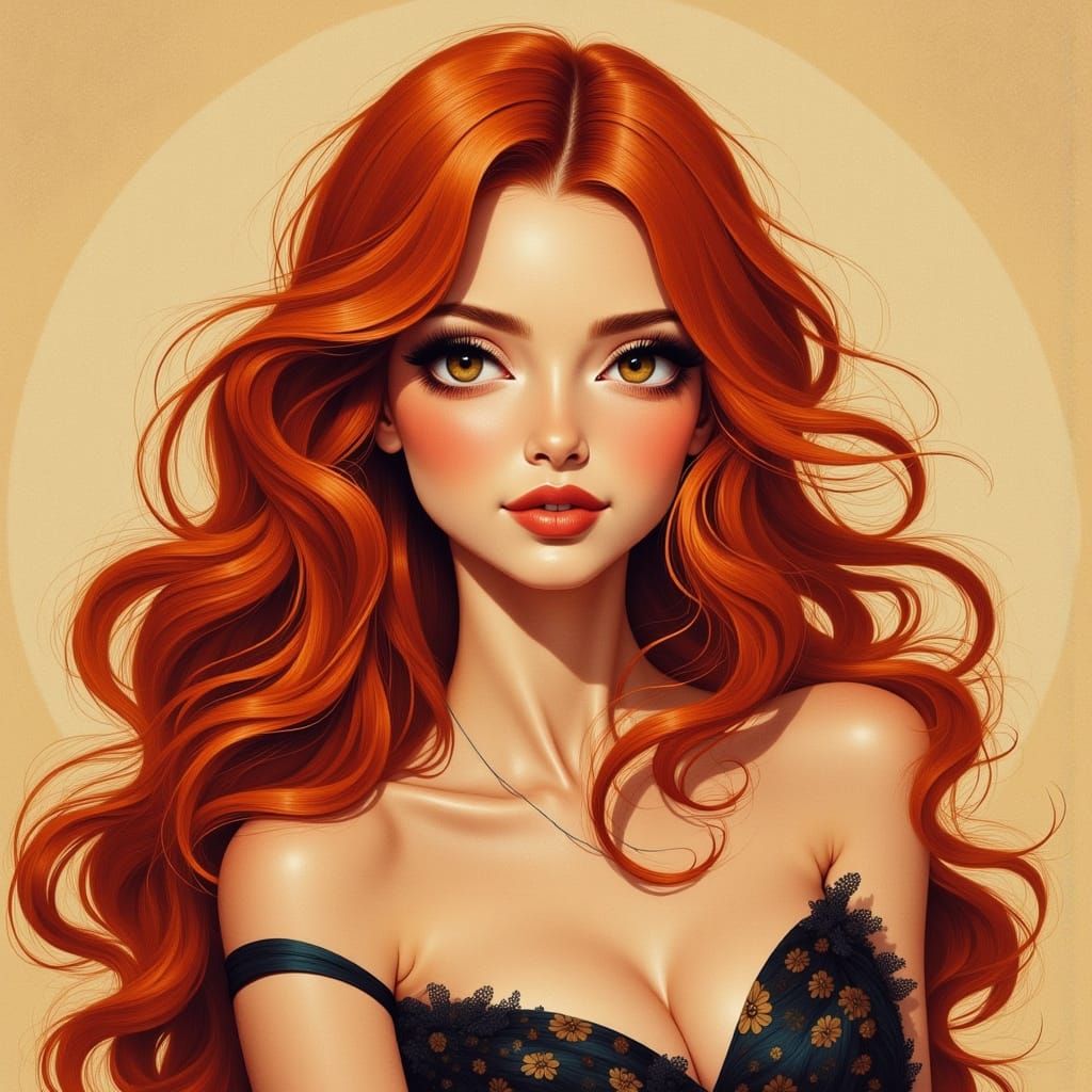 Cartoon Style Portrait with Oil Painting Textures