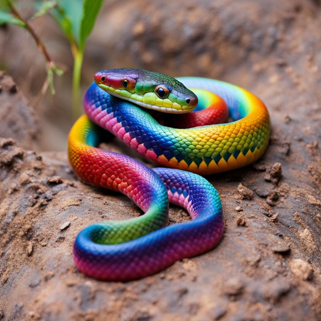 Really, REALLY odd rainbow snake