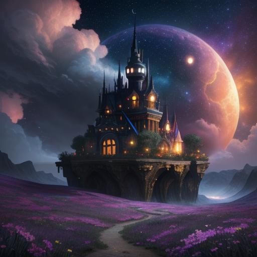 <lora:KawaiiCartoon SD15:1.0> starry night, cloud, colorful,...