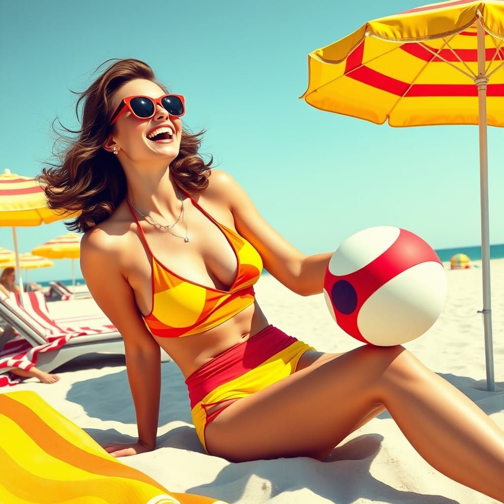 sixties warm sunny beach day   by @undefined