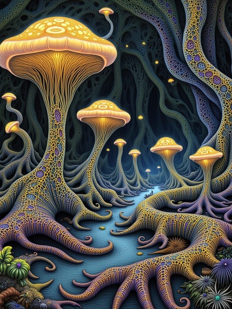 Surreal Sci-Fi Comic Book Page in Vibrant, Artful Style