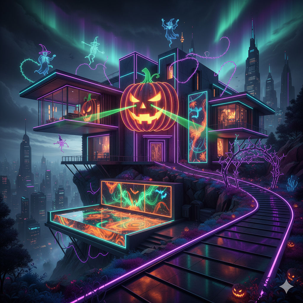 Halloween house of neon