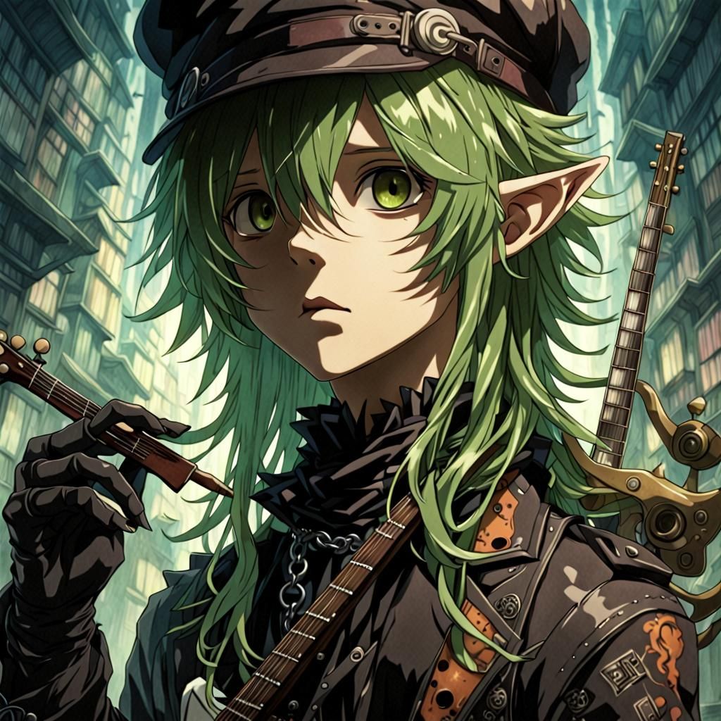 Green-haired Half-Elf Visual Kei Musician (AAMXLAnimeMix) - AI Generated  Artwork - NightCafe Creator