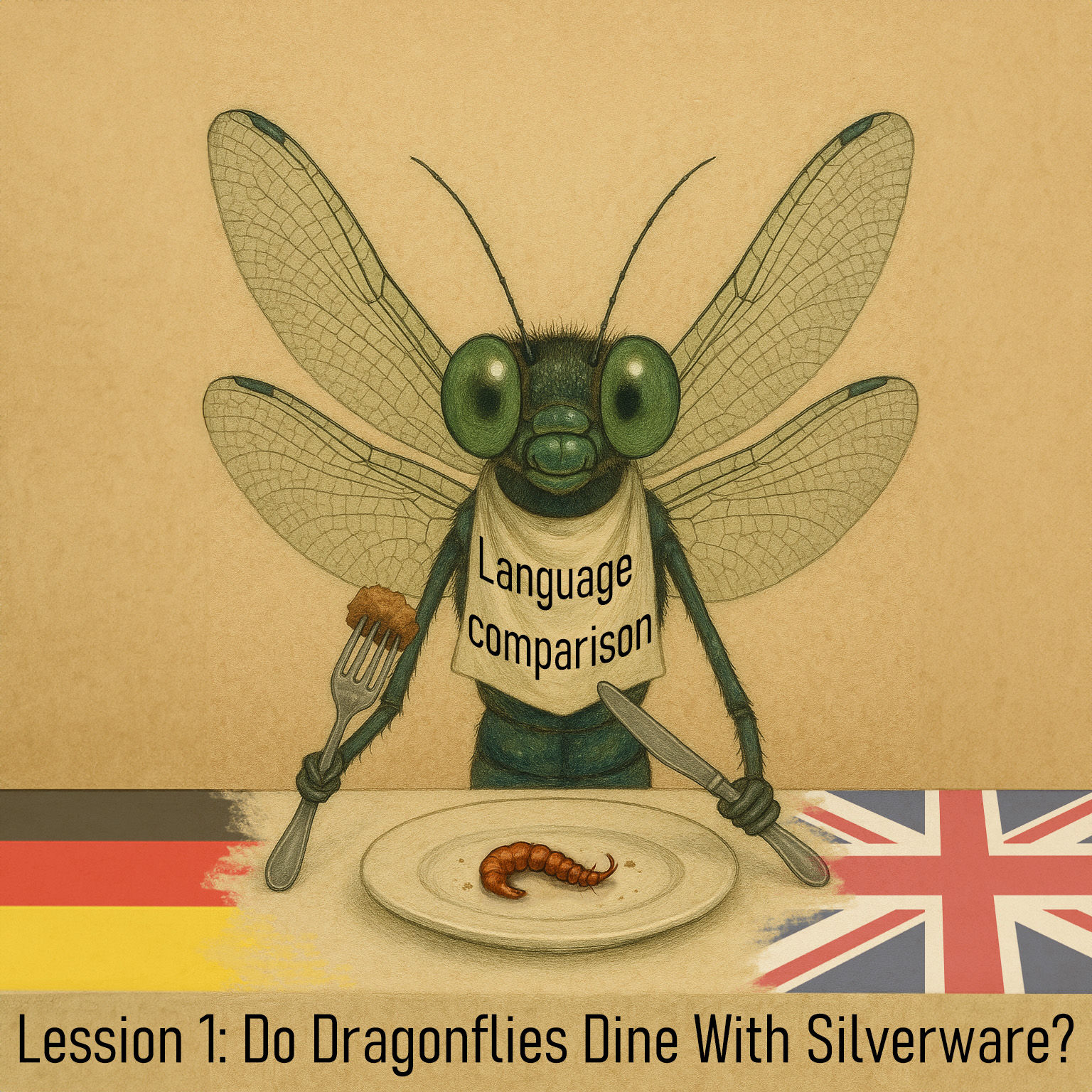 Language comparison: Do dragonflies dine with silverware? [see comments]