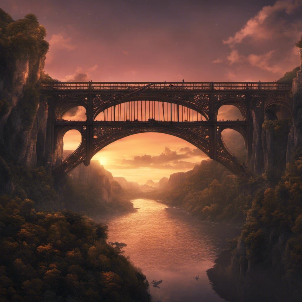 Sunset bridge   by @IDKrainbow