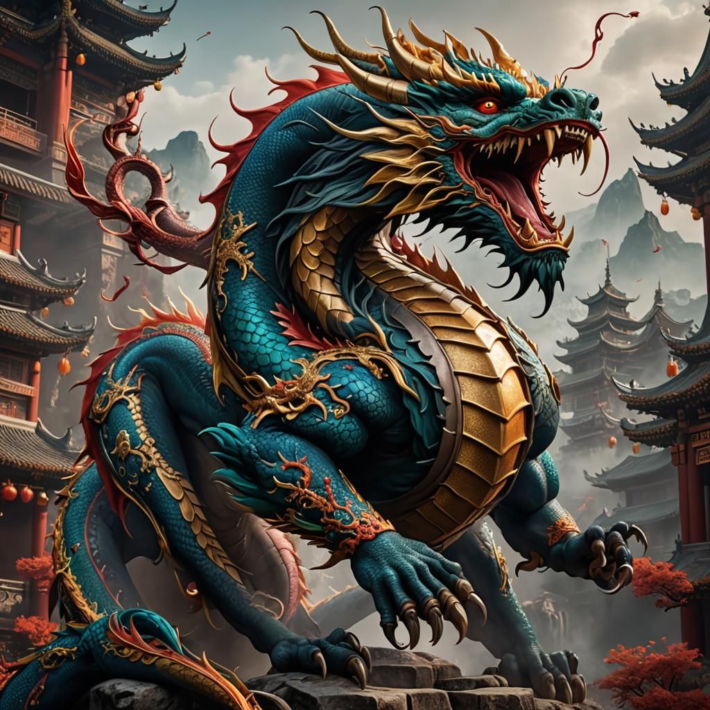 Chinese shinlong dragon tattoo