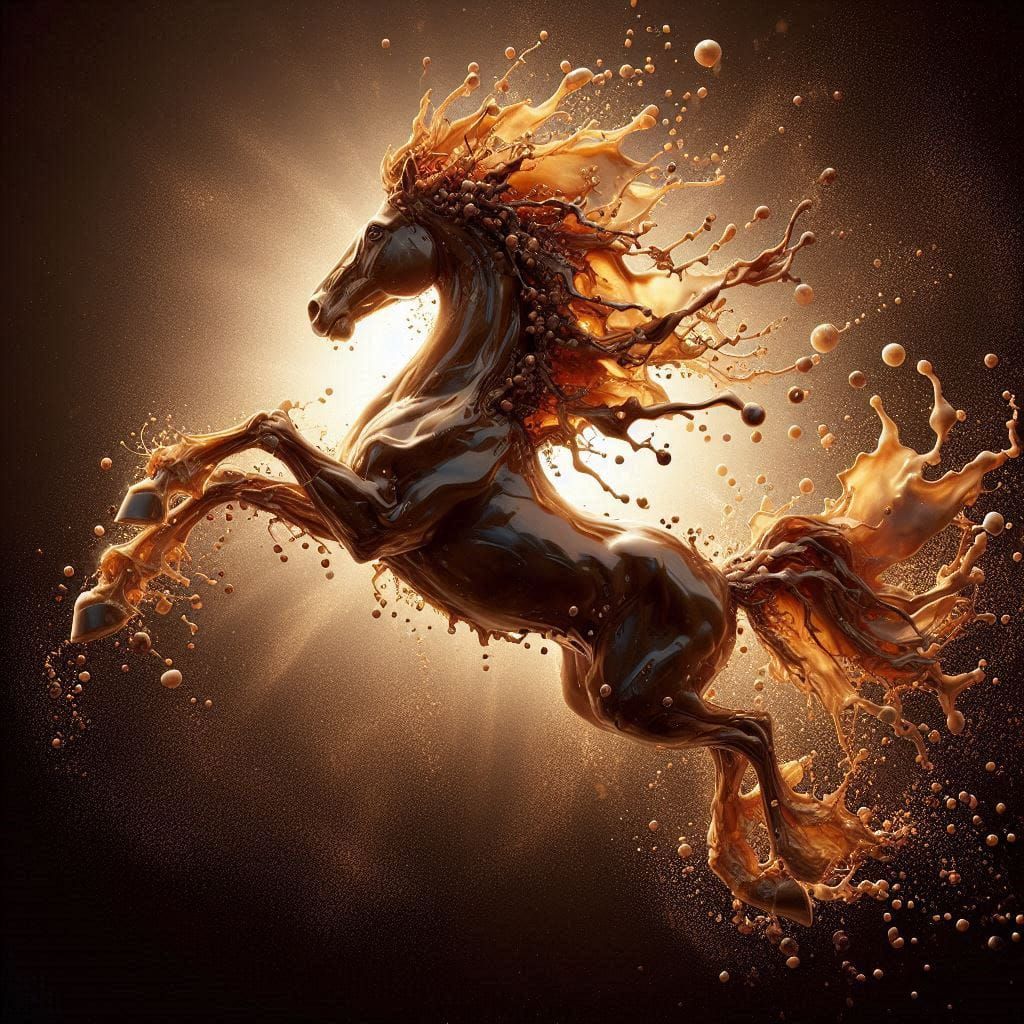 Coffee horse leaping