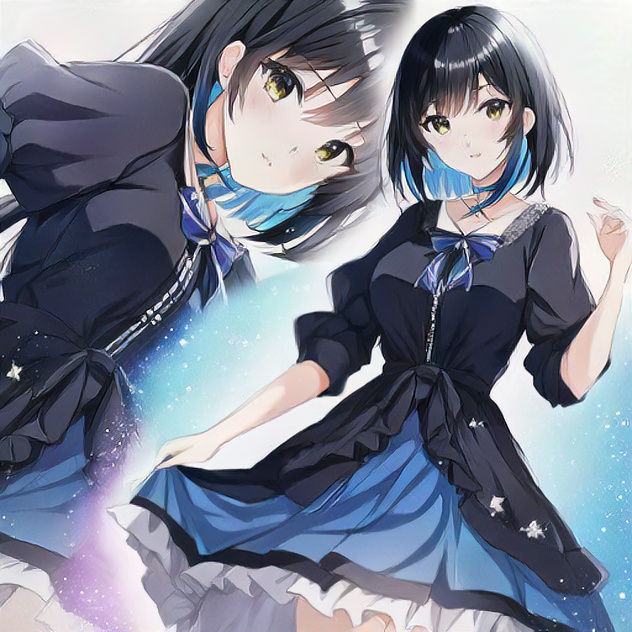 Blue and black