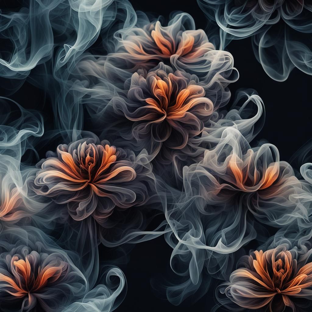 Flowers made of smoke  by @Modra Reizniece