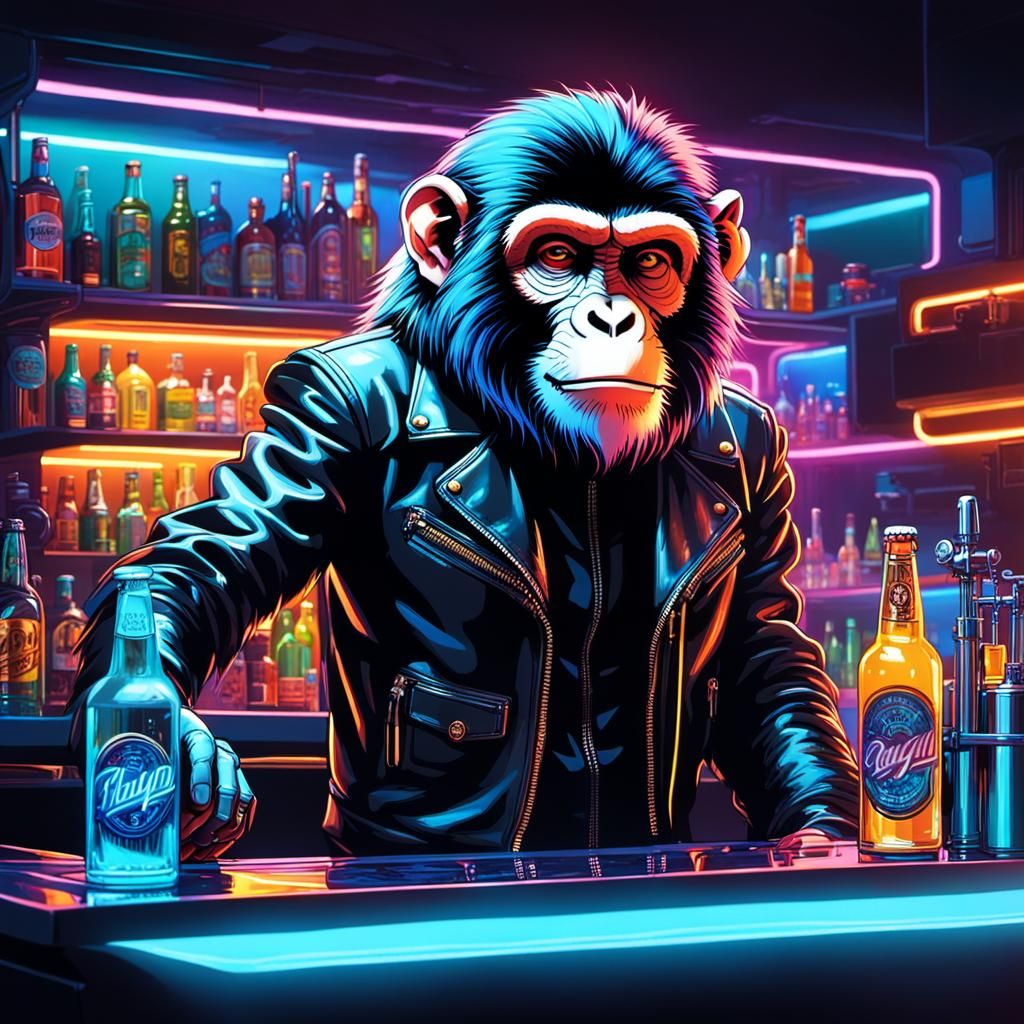 Bar tender monkey