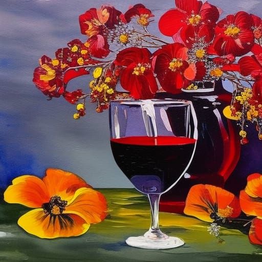 Crimson fragrant wine in Cristal Glass