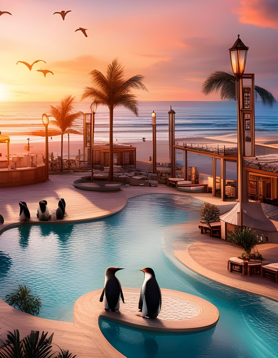 Penguins in Paradise  by @Shywolf