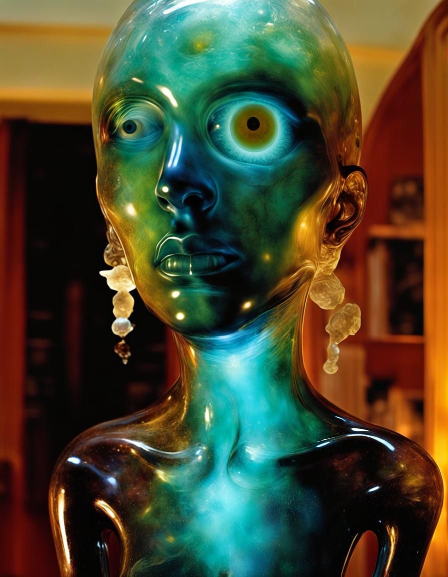 Abstract Dreamscape of Translucent Celestial Orbs