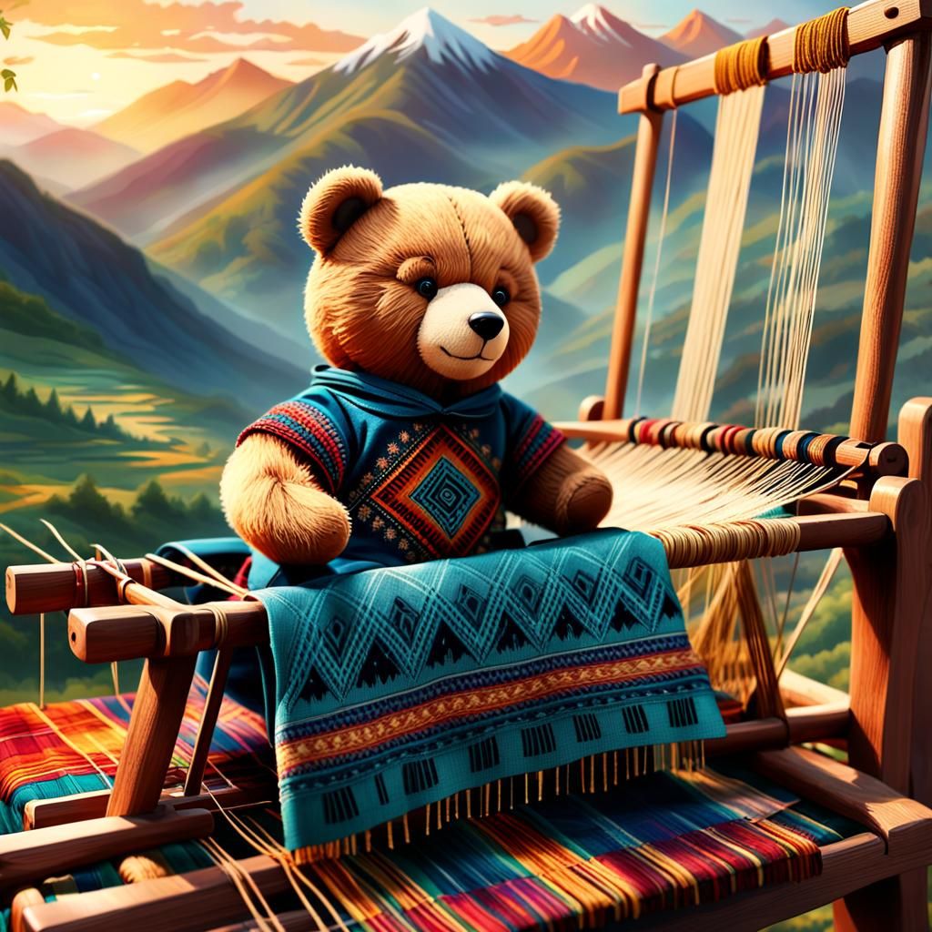 Teddy Bear Weaving Atayal Culture Fabric