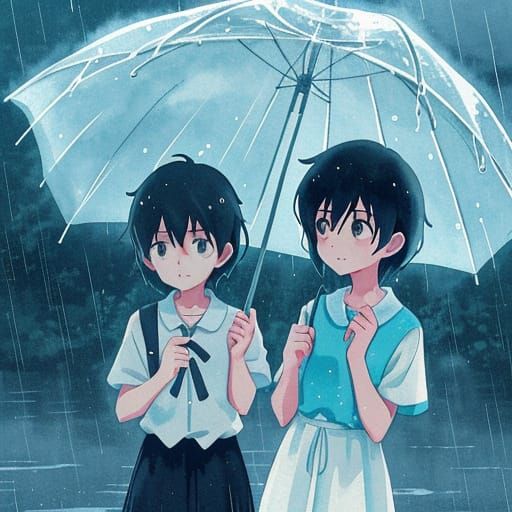 Makoto Shinkai-Style Anime Moment of Two Friends Playing Tru...