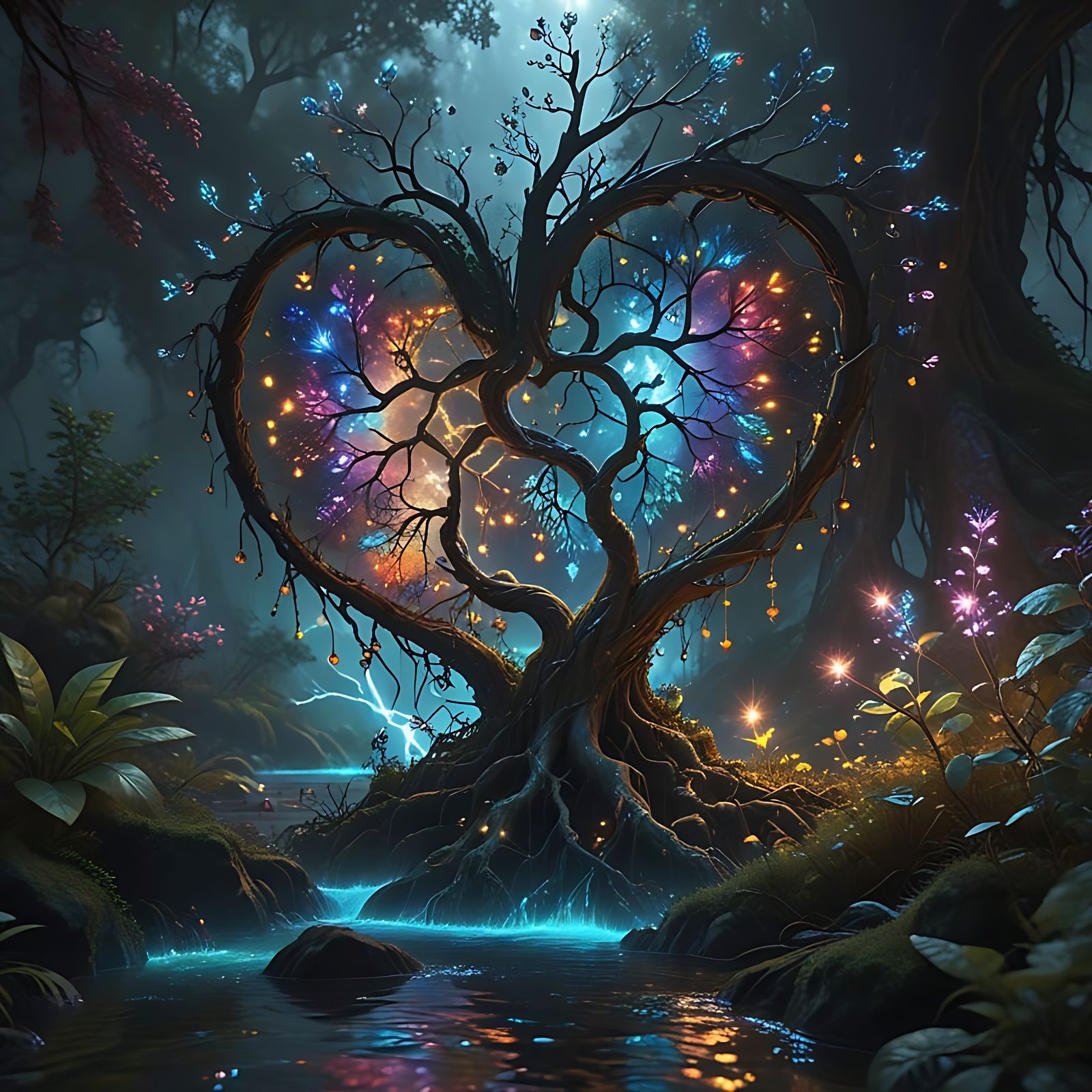  💗A magical heart-shaped tree! Mysticism  by @55_Enter 