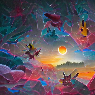 Pokemon sunset catching them through the forest