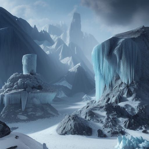 Ice Mountain - AI Generated Artwork - NightCafe Creator