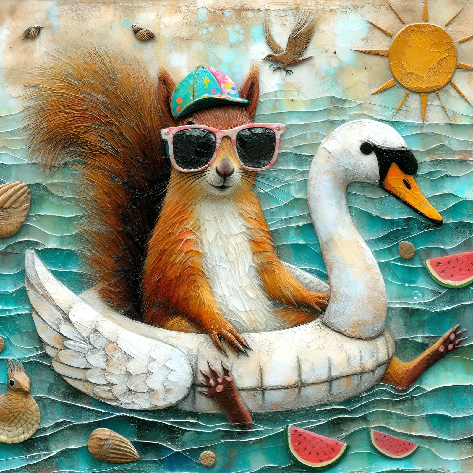 "The Swan Floatie" 🦢 feat. Squirrel 🐿️ (6)