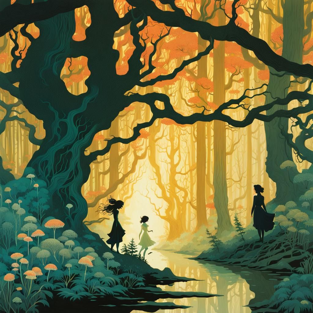 Fairies in Eldritch forest  by @xtough 