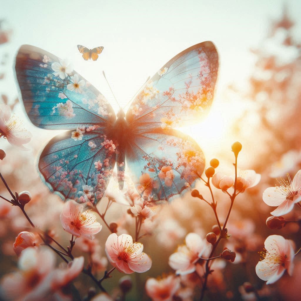 double exposure beautiful fantasy DALL-E 3 portrait landscape..