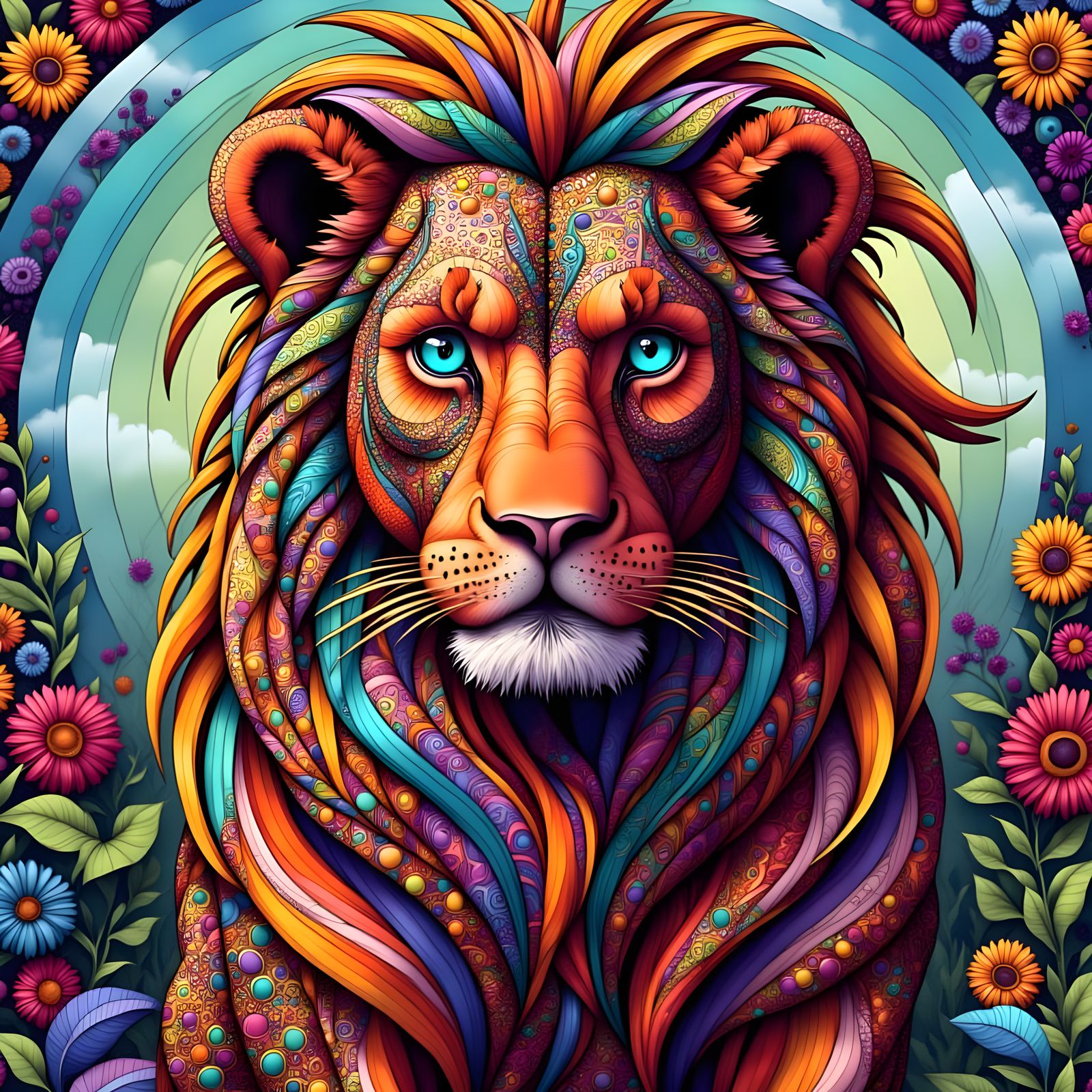  <lora:Zentangle:1.0> lion