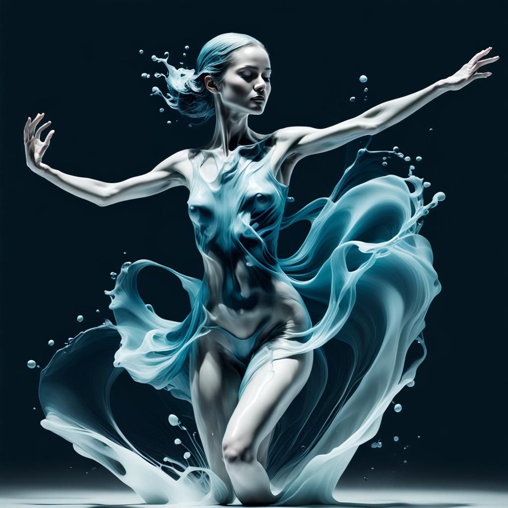 Dancing slender woman